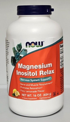 Now Foods Magnesium Inositol RELAX Lemonade Powder, 16 oz -* *Dented Bottle* *