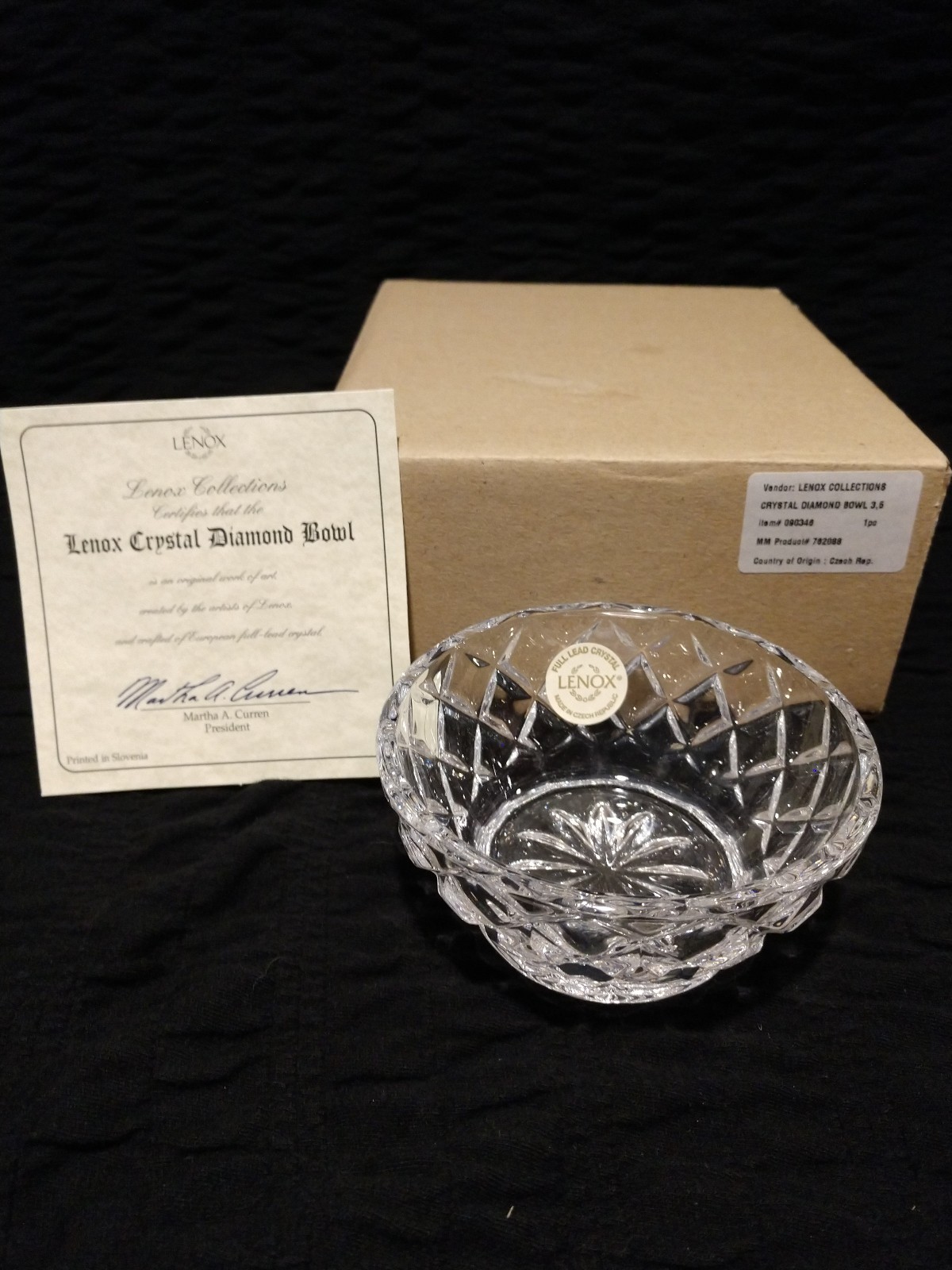 Lenox Crystal Diamond Bowl 3.5 Lenox Collections Czech Republic 090346