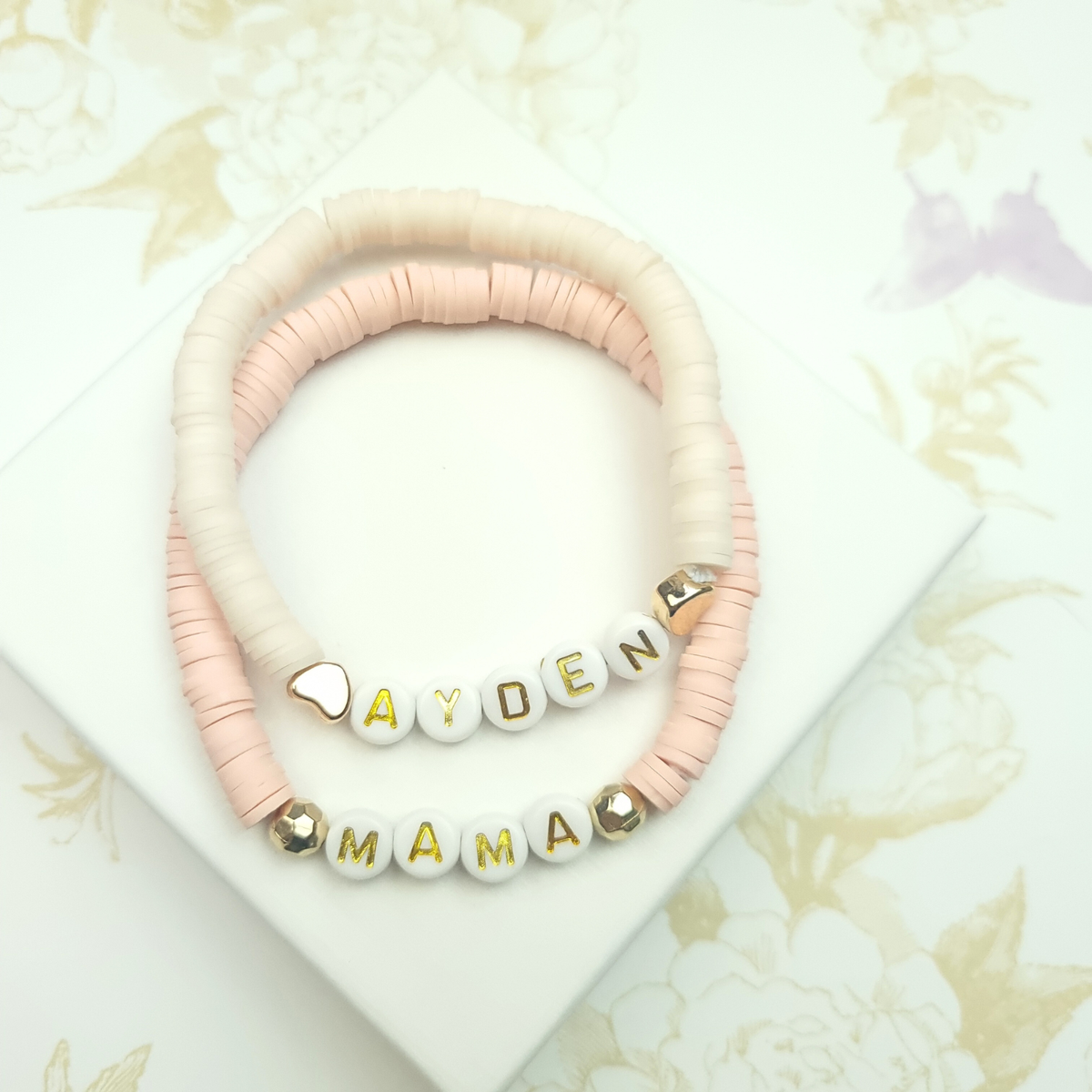 Mama Bracelet Customized Name Personalised Bead Kids Jewellery Stackable  Stretch