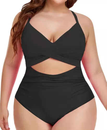 Eomenie Women's One Piece Swimsuits Tummy Control CutoutHigh Waisted Bathing 22W