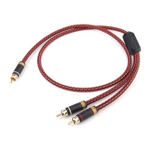 NEW Subwoofer Cable 1 RCA Male to 2 RCA Male Audiophile Audio for Home Theater - Picture 1 of 10