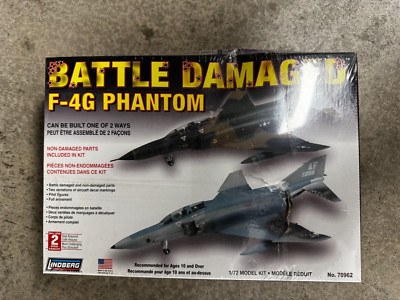 Lindberg Battle Damaged Phantom F-4G Model  1/72 Scale DAMAGED BOX