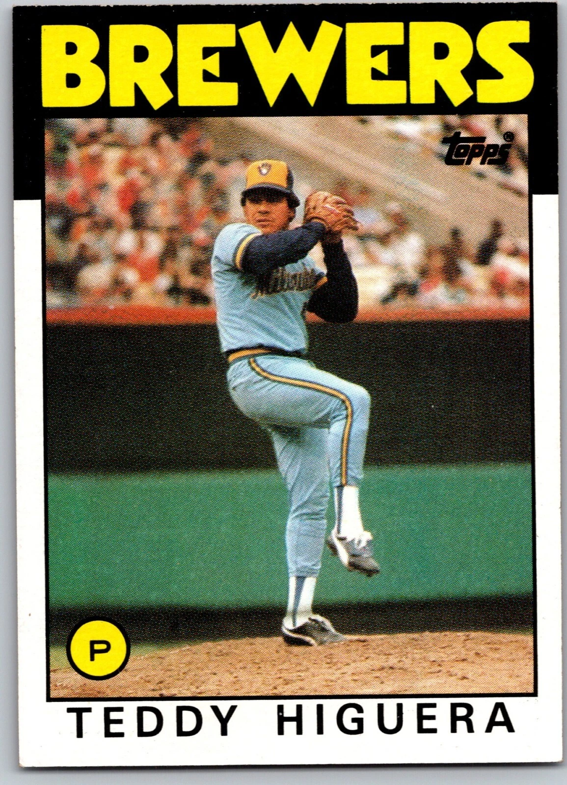 #347 Teddy "Ted" Higuera RC 1986 Topps Milwaukee Brewers MLB Rookie Card