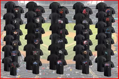 All Team Baseball Midnight Mascot Black T-Shirt S-5XL