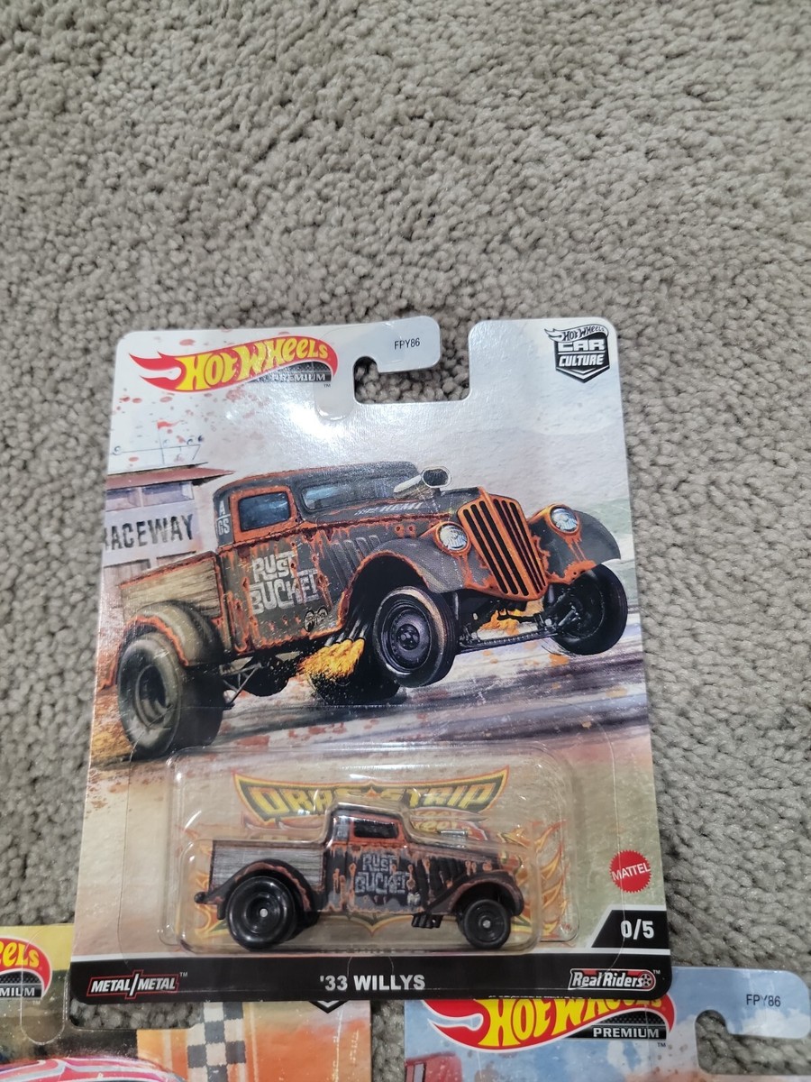 Hot Wheels 2023 – Drag Strip Démons – Set 5/5 : Volkswagen, Coronet, Willys – 1/64