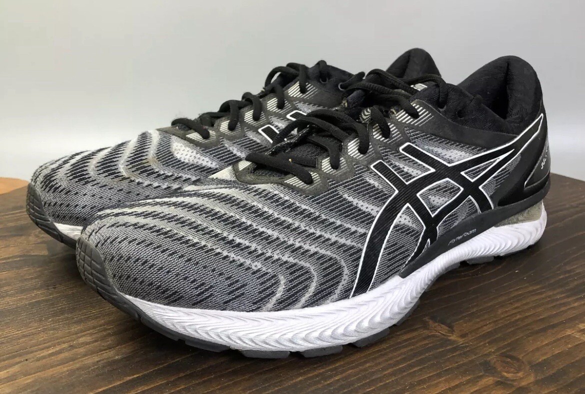 Asics Gel Nimbus Black White Long Distance Running Shoes Mens