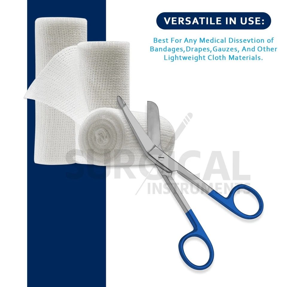 10 Piezas Vendaje Tijera Color Azul Mango Paramédico EMS Enfermeras Grado Alemán Foto 3 de 4