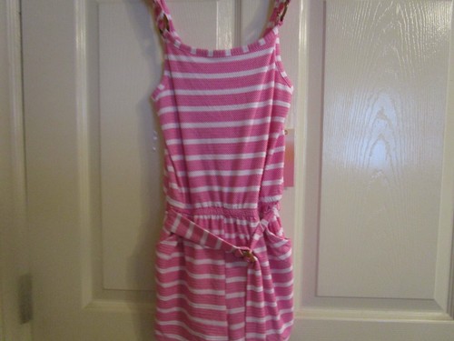 Sunset Sky Size 10 Girls Pink Striped Romper NWT - Picture 2 of 8