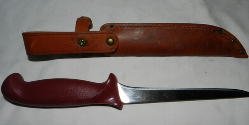 Vintage Imperial Prof Fish Fillet Knife Leather Sheath FF 600 Stainless USA Made - Picture 8 of 9