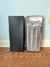 Nordstrom Bow Tie  Cummerbund Set  Men  Gray / Silver Diamonds