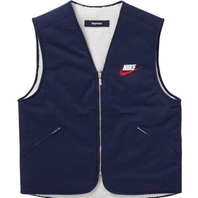 Nike x Supreme Reversible Nylon Sherpa Vest - L Large - Navy Nike x Supreme Reversible Nylon Sherpa Vest - L Large - Navy