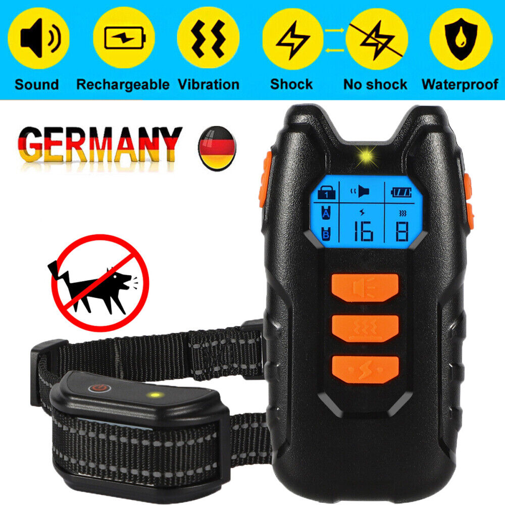 Elektroschock Pet Dog Training E-Halsband Anti-Bark Obedience Stromschlag 1000FT