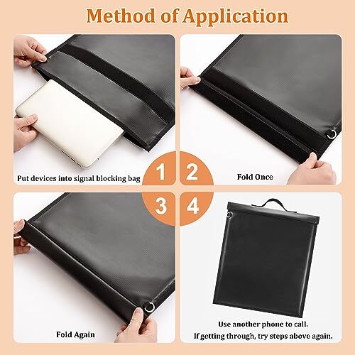 Large Faraday Bags with Handle Faraday Cage for Phone, Waterproof & 15'' X 10'' - Picture 6 of 6