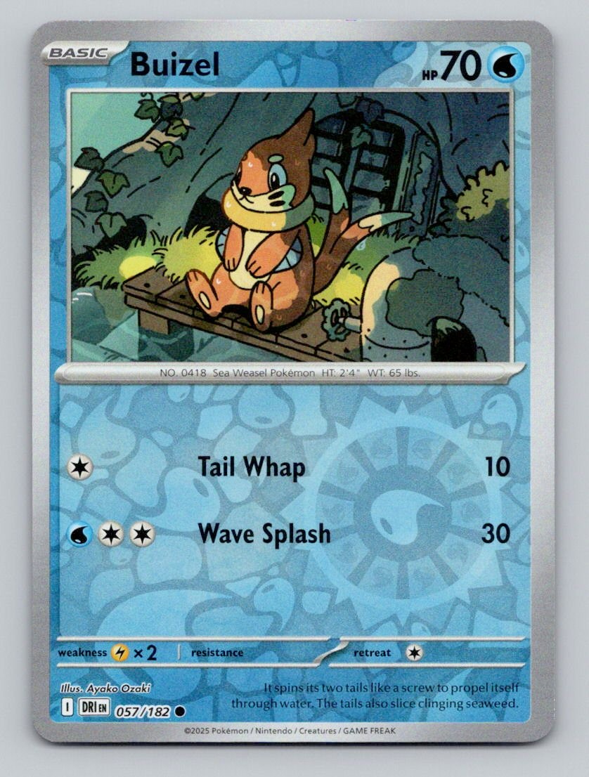 Buizel 057/182 Common Destined Rivals Pokemon Reverse Holo Near Mint
