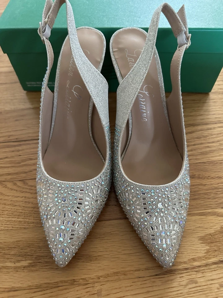 Lauren Lorraine Rachel Women's Size 8 Rhinestone Slingback Heels Pumps NEW - Image 2 of 4