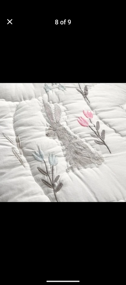 Edredón Pottery Barn Kids Mystical Unicorn ~ tamaño completo blanco Foto 4 de 4