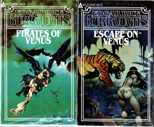 RARE ! Lot of 2 Venus by Edgar Rice Burroughs PBs Pirates & Escape on Venus