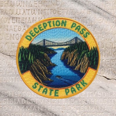 Deception Pass State Park Patch Iron-on Applique Nature Badge Washington, Travel