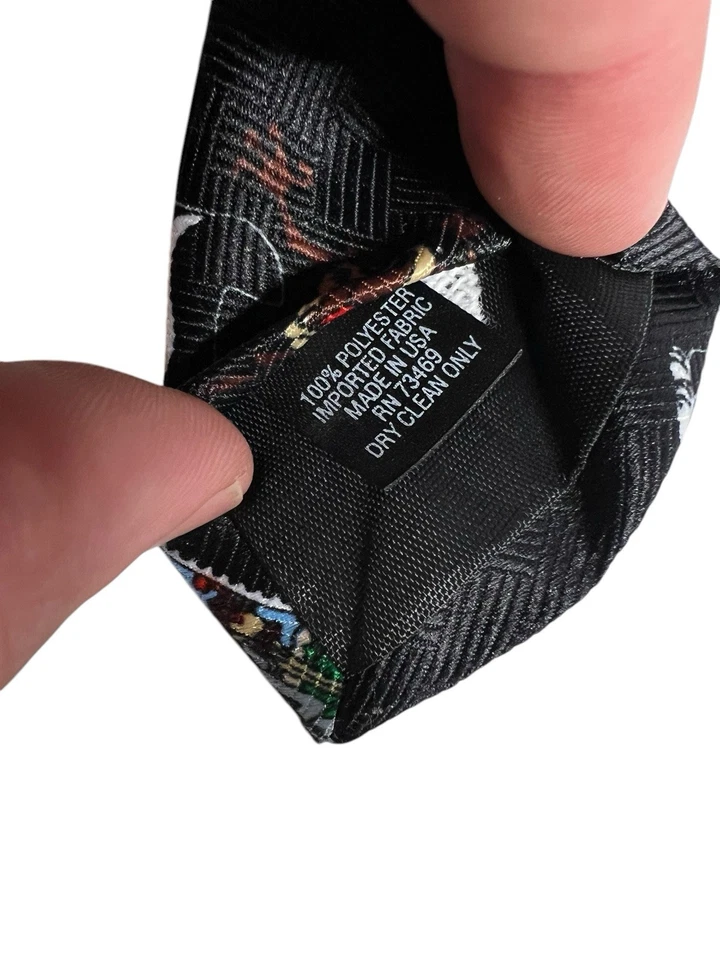 Corbata negra para hombre Looney Tunes Stamp Collection 100 % poliéster 1997 Warner Foto 4 de 4