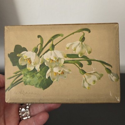 Illustrierte Schachtel von Catherine Klein (1861-1929) Schneeloch Schokolade 1910 leer