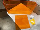 Acrylic Coffee Table 2 Tiers Modern Side Table End Desk Orange 31.5x15.8x15.8in — photo 3