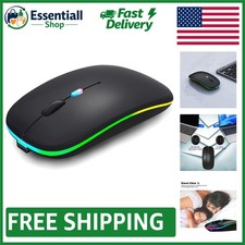 Rechargeable Wireless Bluetooth Mouse with LED Lights - Dual Mode, Slim Design