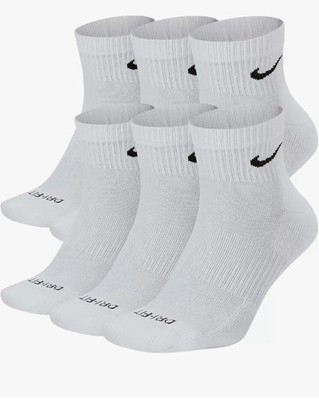 Nike Socks Everyday  Training Cushioned Dri-Fit Ankle Socks Large 6 Pairs