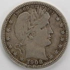 F 1908 D Barber Quarter