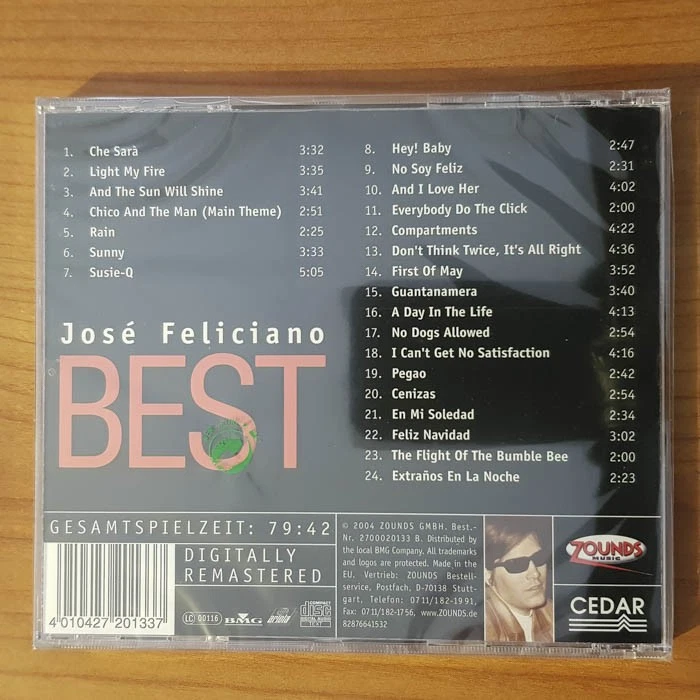 JOSE FELICIANO Hey Baby ZOUNDS Best NEU SEALED (CD) - Bild 2 von 2