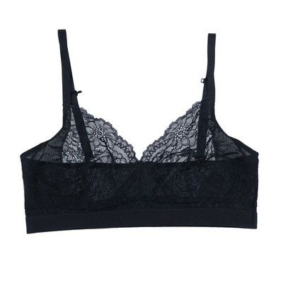 Calvin Klein Women's Unlined Lace Bralette Sexy Lingerie Black Large, New