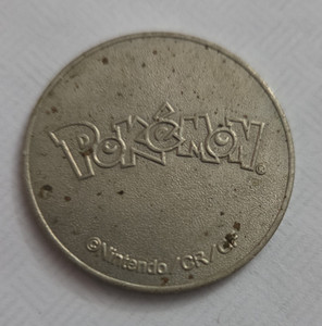 Nintendo Pokémon TCG Burger King 1999 Silver Metal Flip Coin 1.2in Embossed