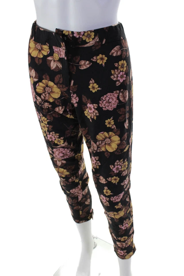 Elizabeth and James Mujer Lana Estampado Floral Cremallera Botón Dobladillo al Tobillo Negro Talla 10 Foto 2 de 4