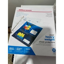 Office Depot Clear Heavy Weight Sheet Protectors - Clear Qty 75