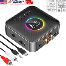 Bluetooth 5.4 Transmitter Receiver 3.5mm AUX RCA TV Home Stereo Audio Adapter
