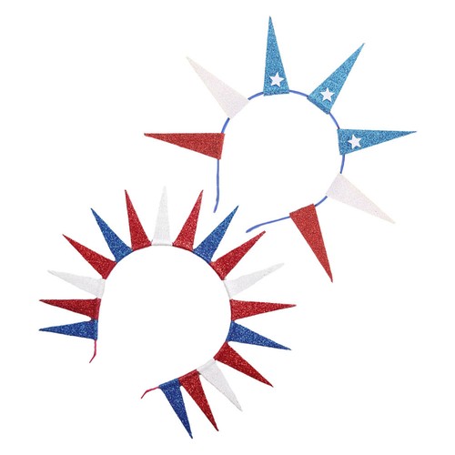  2 szt. 4th Of July Opaska na głowę Damska korona Opaska na głowę z amerykańską gwiazdą na wybory - Zdjęcie 5 z 12