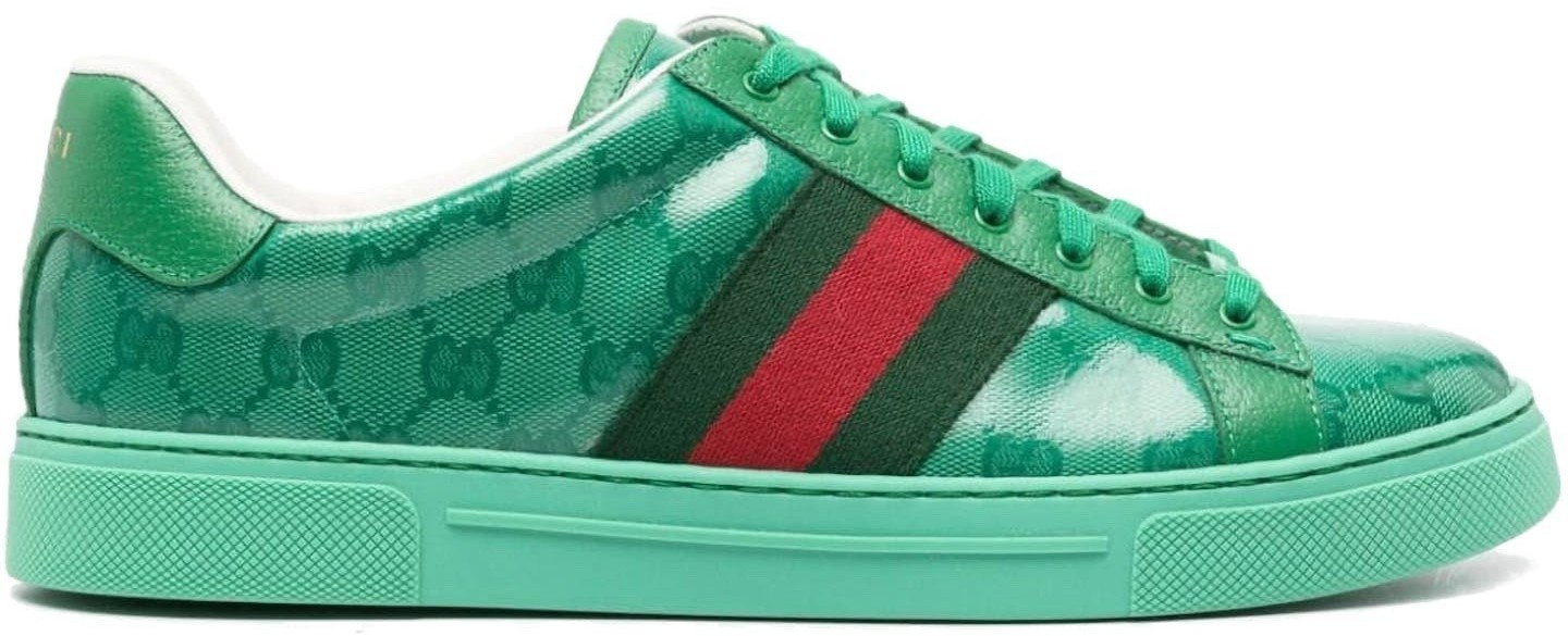 Size 8.5 - Gucci Ace GG Crystal Canvas - Green for sale online | eBay