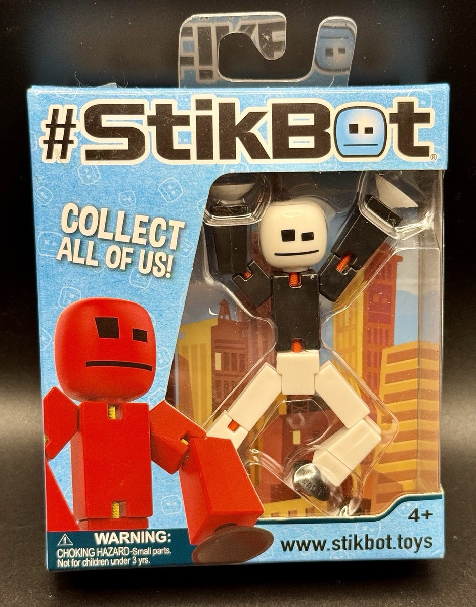STIKBOT Stop Motion Capture Figure By ZING SUPER RARE COLORS, W&B