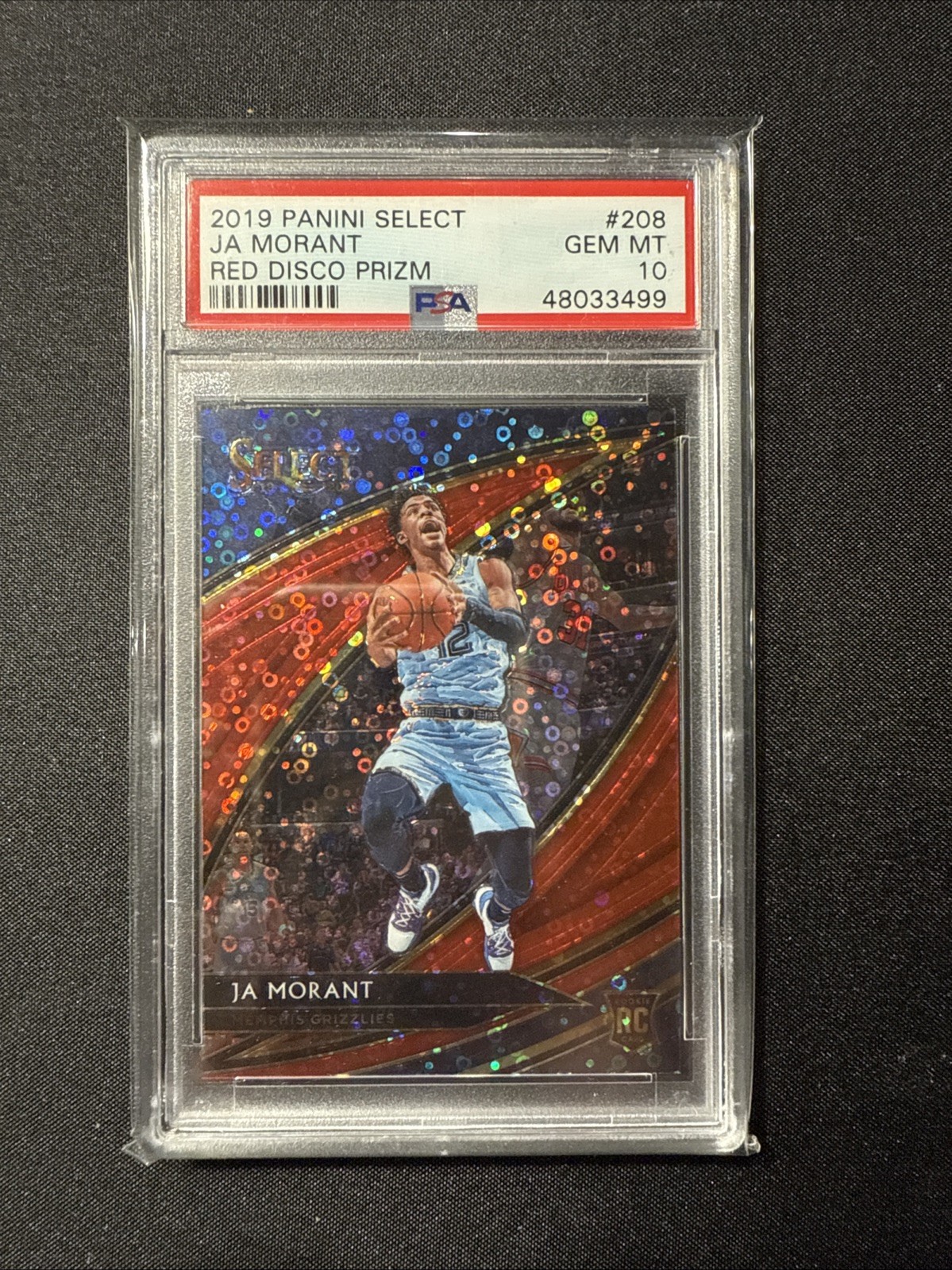 2019 Panini Select Ja Morant RC /49 Red Disco COURTSIDE PSA 10 Grizzlies GEM MT
