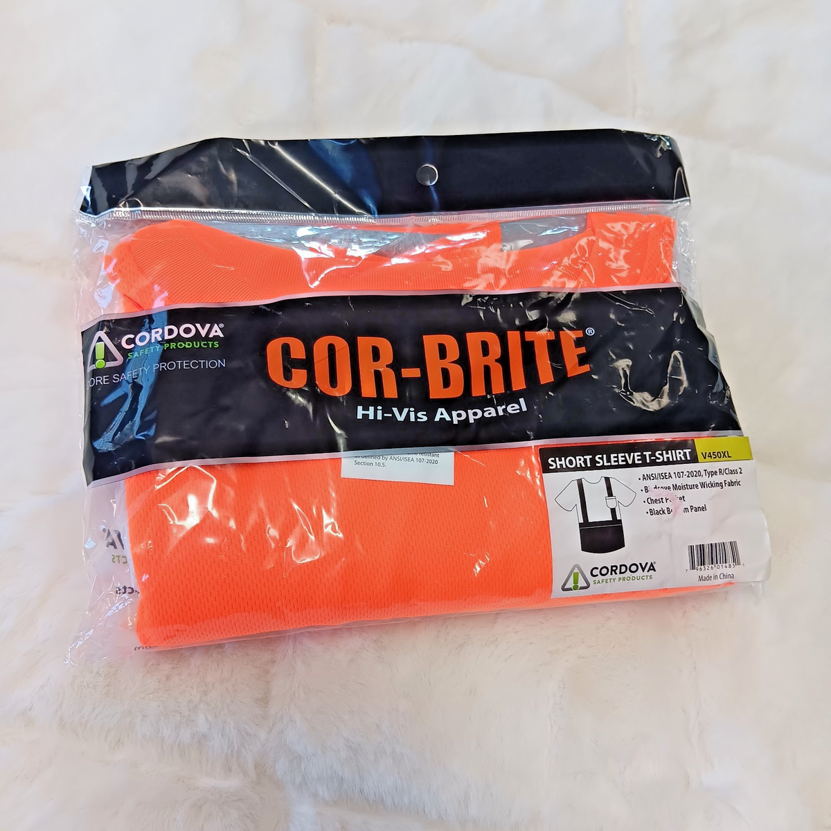 Cordova Cor-Brite Hi-Vis Apparel Mens Safety T-Shirt Mens Size XL
