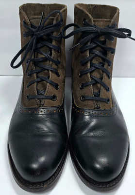 Wolverine 1000 Mile Two Tone Leather Suede Lace Up Boots Made in USA Unisex Sz 7