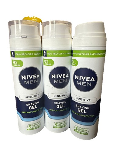 3X Nivea Shave Gel Sensitive Men 200ml - 第 1/1 張圖片