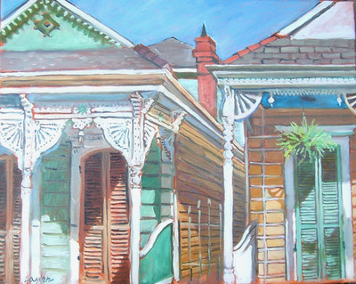 Love Thy Neighbor, New Orleans, oil painting by Tim Lauer, 16'' x 20''