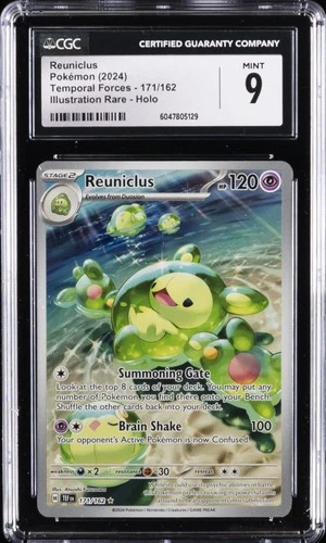 2024 POKEMON TEMPORAL FORCES ILLUSTRATION RARE HOLO #171 REUNICLUS CGC 9