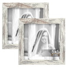 Distressed White Wood Photo Frames