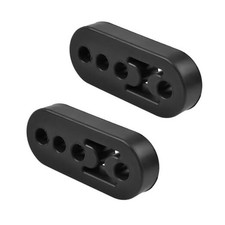 2 PCS Rubber Exhaust Hanger, 4 Holes Rubber Exhaust Muffler Tailpipe Black