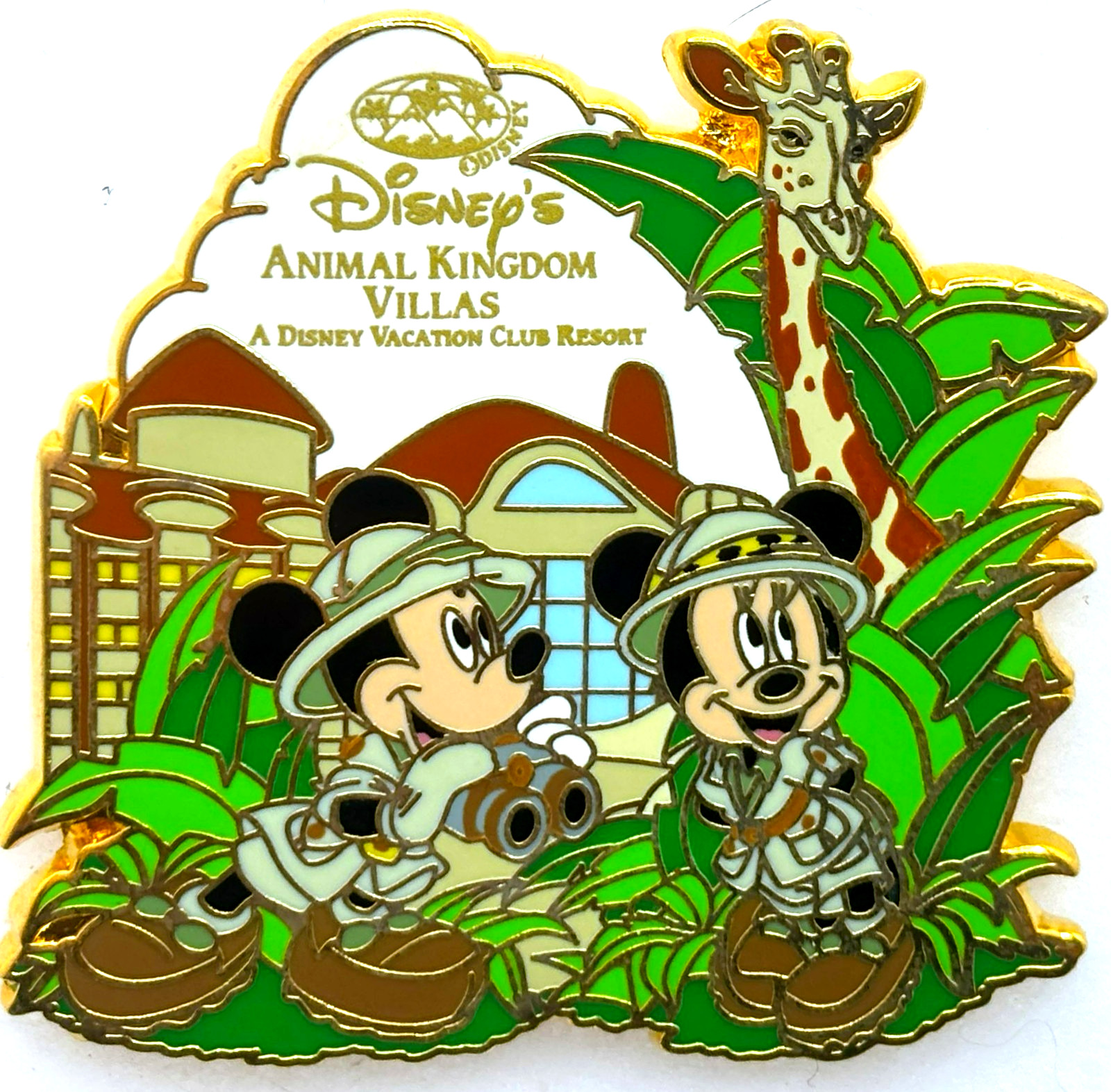 VERY RARE! 2007 DISNEY Trading Pin ANIMAL KINGDOM VILLAS RESORT Mickey & Minnie
