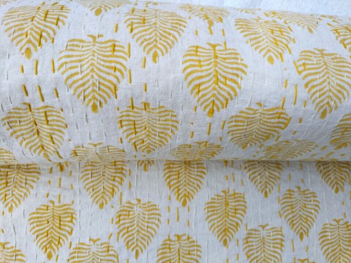 Indische Kantha Quilt Baumwolle Hand Blockdruck King Kantha Tagesdecke Decke Überwurf - Bild 3 von 8