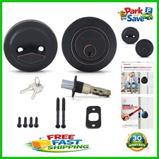 Grade-3 Residential Deadbolt Lock Set in Oil Rubbed Bronze - Anti-Bump Security