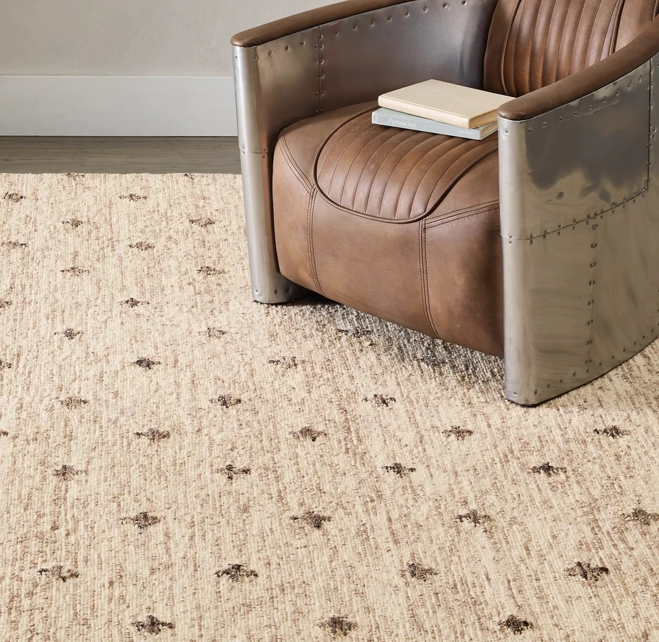 Luxury Moroccan Berber Wool Rug Design Color Beige Handmade Area Carpet Rug - Image 2 of 3