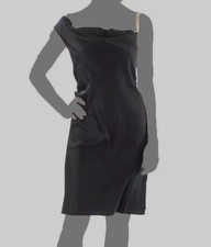 And Now This Women's Black Asymmetric Chain-Strap Slip Dress Plus Size 1X